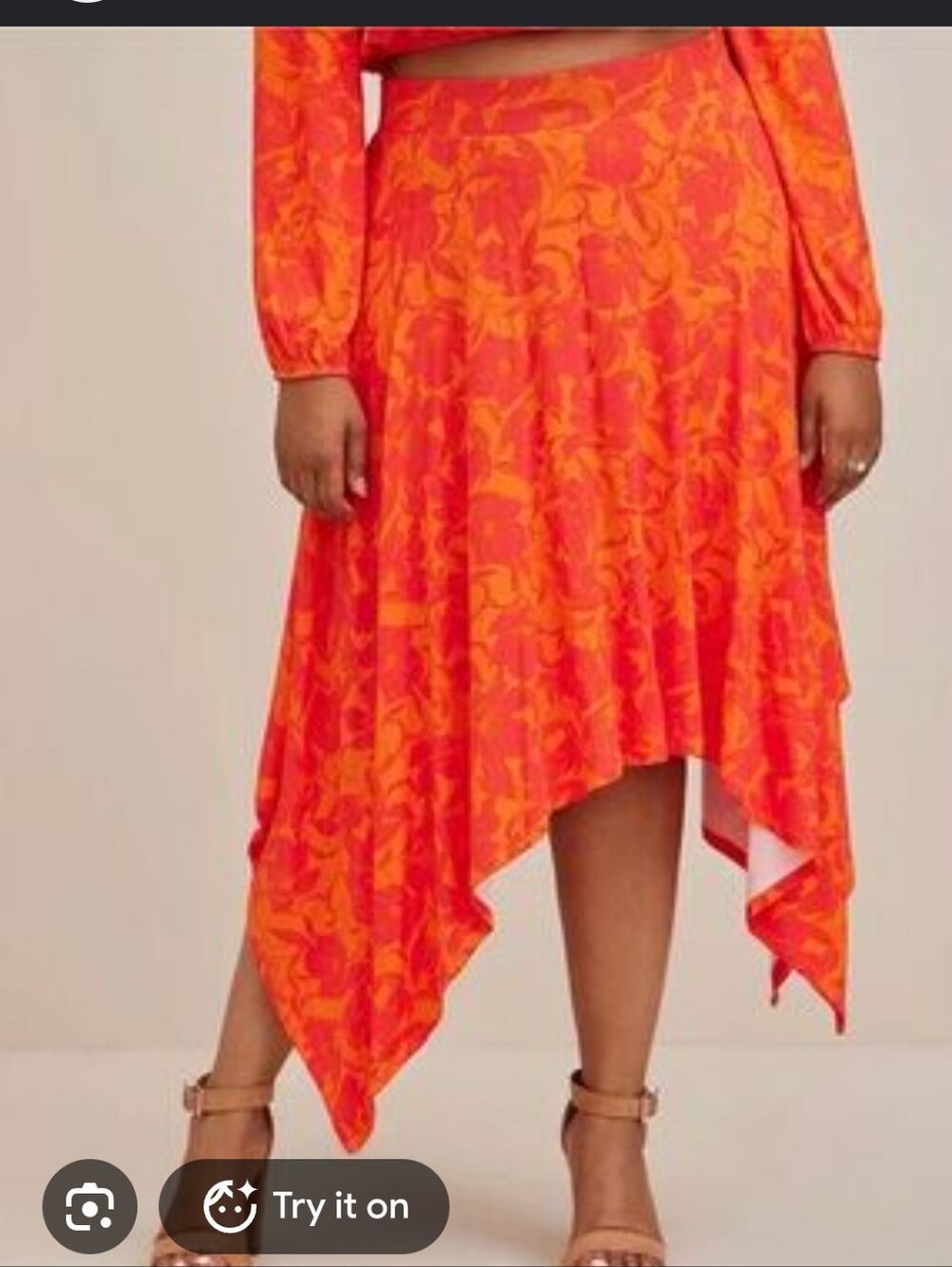 TORRID Handkerchief Hem Maxi Skirt Super Soft Floral Orange 2XL 🆕